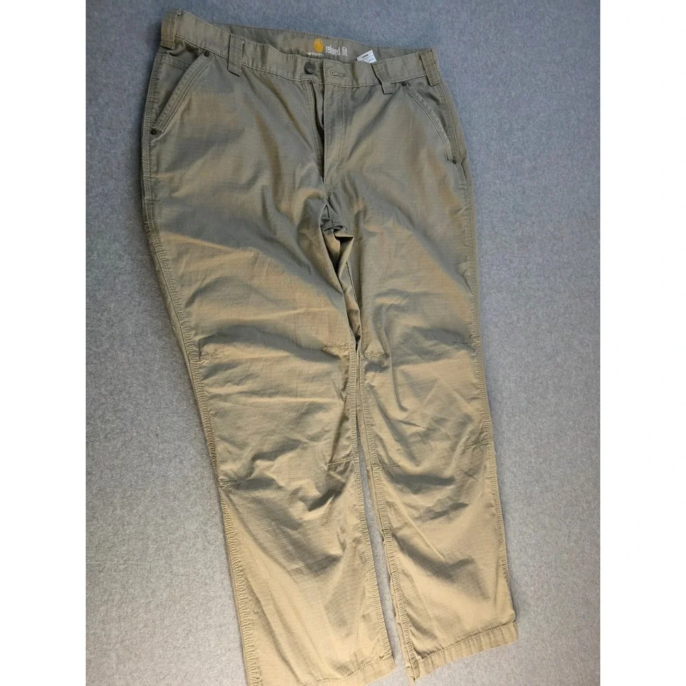 Carhartt Relaxed Fit Tan Canvas Cargo Pants Workwear Mens 38x32